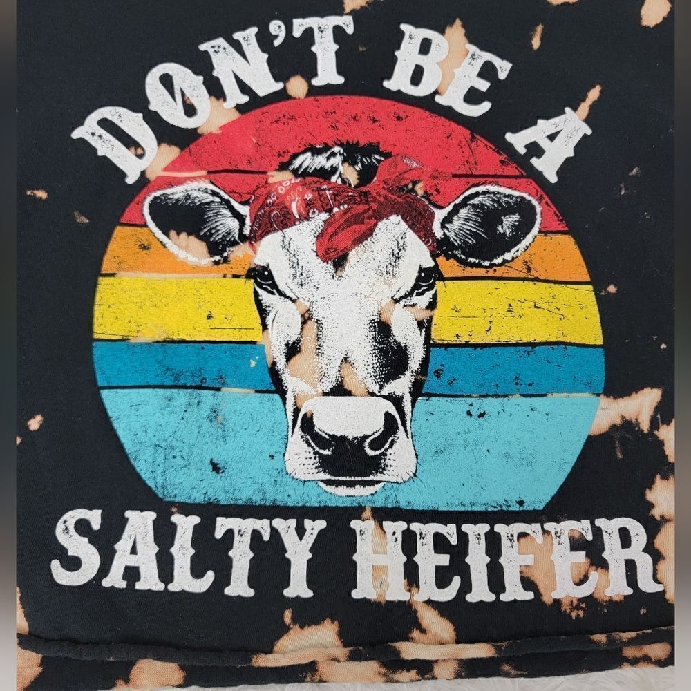 Lost Creek Graphic Tee Tie-dye Rainbow Crop Top Short Sleeve T-Shirt Size L - Picture 2 of 7